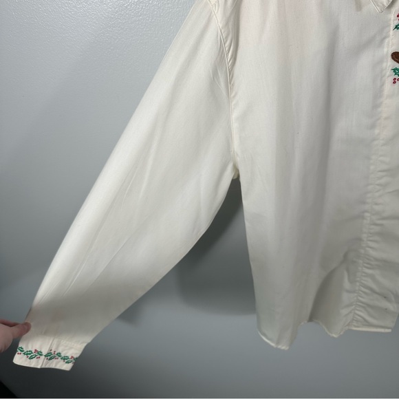 Karen Scott Vintage Cream Teddy Bear Holiday Button-Down Shirt NWT Size XL - Picture 10 of 17